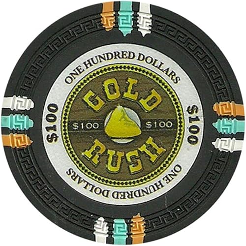 Claysmith Gaming $100 Clay Composite 0.48 oz Gold Rush Poker Chips - Manga de 25