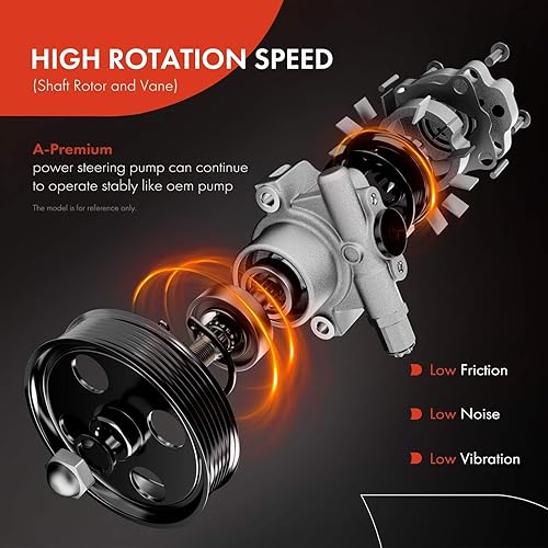 Miniatura 3 de A-Premium Bomba de dirección asistida con polea y sensor compatible con Hyundai Genesis Coupe 2013-2016, 3.8L, repuesto # 21-671, 571002M400