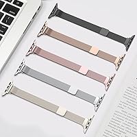 Vista 22 de CTYBB for Apple Watch Band Series Ultra SE 8 7 6 5 4 3 2 1 38mm 40mm 41mm 42mm 44mm 45mm 49mm, Stainless Steel Slim & Thin Mesh Magnetic Clasp Strap