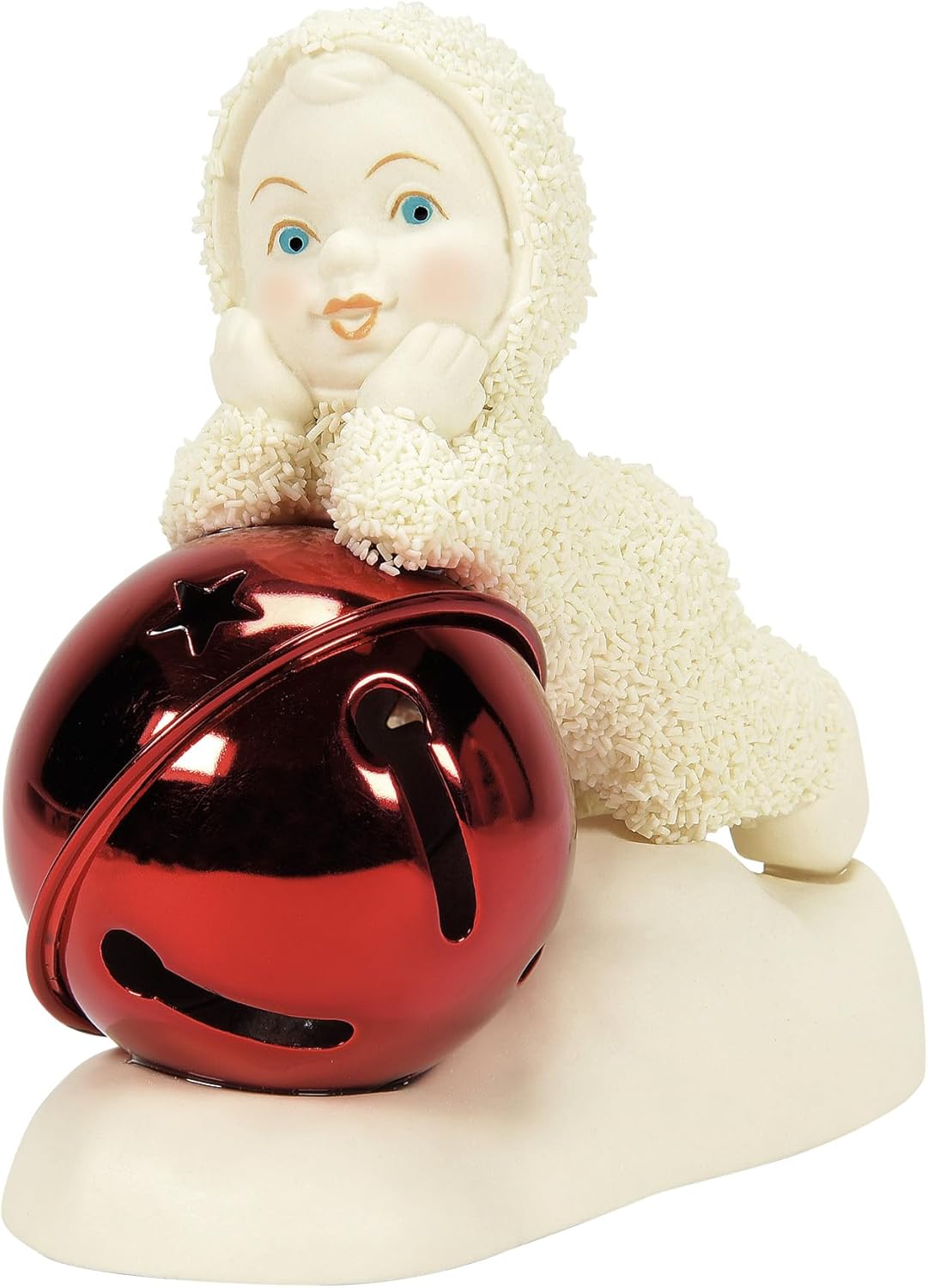 Department 56 Snowbabies Christmas Jubilee Perched on a Red Jingle Bell Figurine, 3.54 Inch, Multicolor