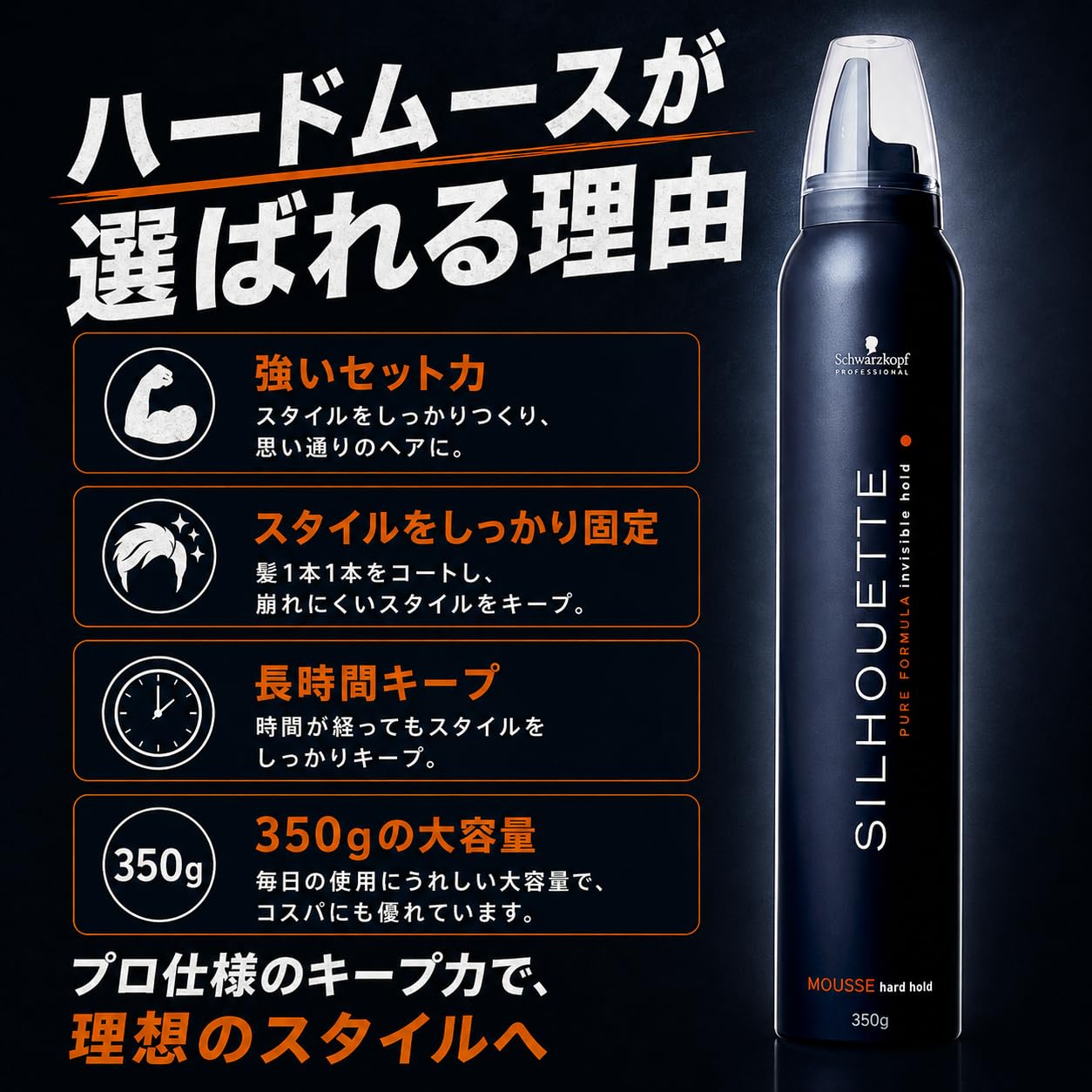 Amazon.co.jp: Schwarzkopf Silhouette Hard Mousse 350g 350g (x1