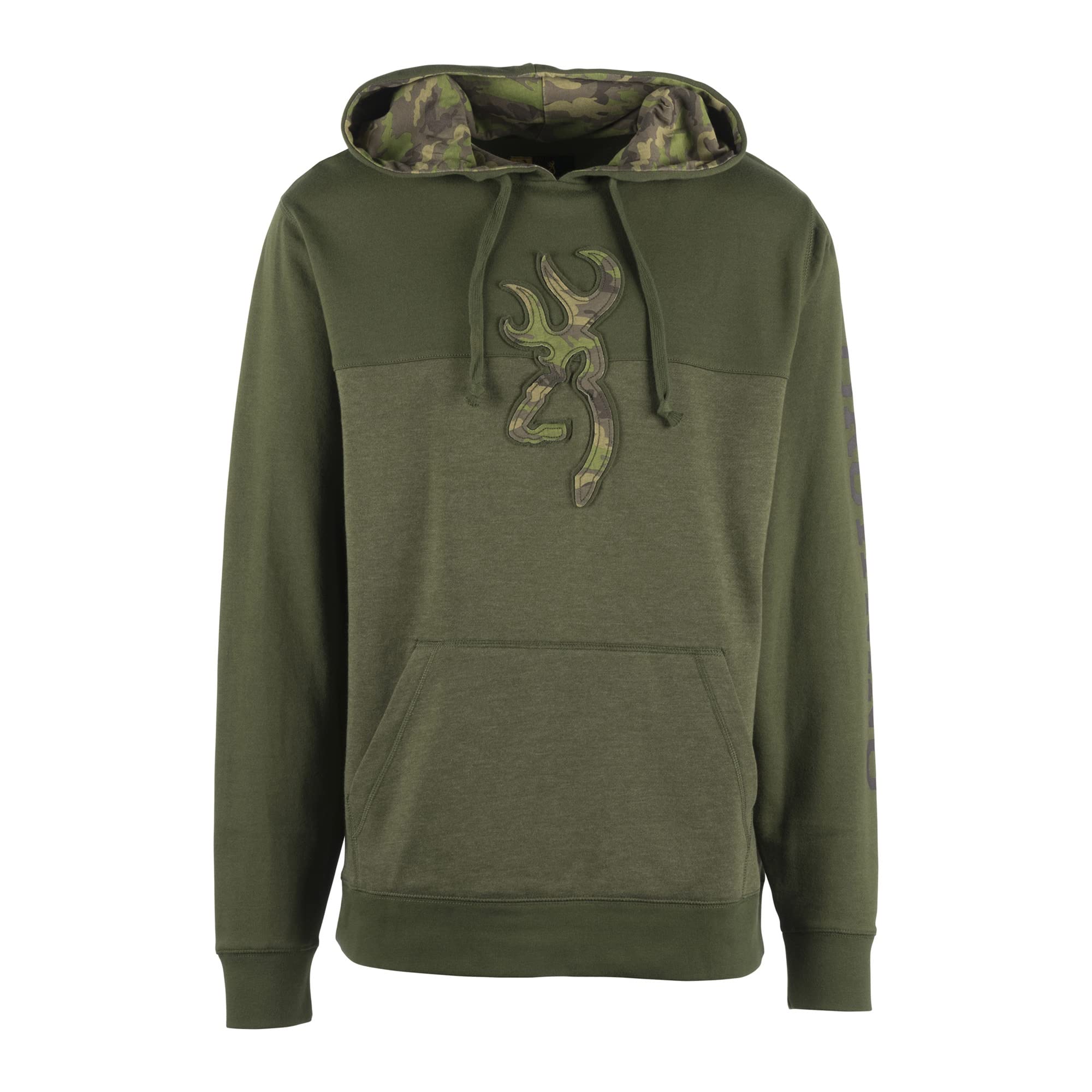 Browningmens Buckmark Hoodies, Warm Cotton-blend Fleece Sweatshirt Hooded Sweatshirt