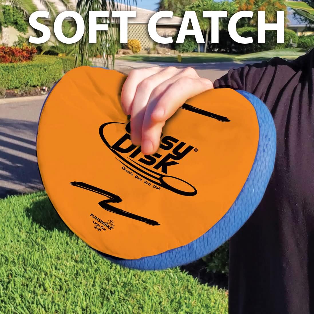 Funsparks Easy Disk - Soft Catch Flying Disc - Easy to Learn and Play Disc Toss for Indoors or Outdoor Games for Kids, Beginners or Advanced Ultimate Flying Disc Game