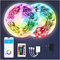 Vista 10 de dalattin Luces LED para dormitorio de 400 pies, tira de luces LED inteligentes con control remoto de aplicación, tiras de luz LED RGB, tira de luces