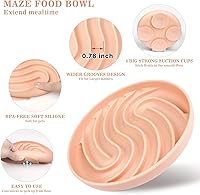 Vista 3 de Moogrou Tazón de silicona para perros de alimentación lenta ralentiza la alimentación para cachorros, perros pequeños, medianos y grandes, cuencos