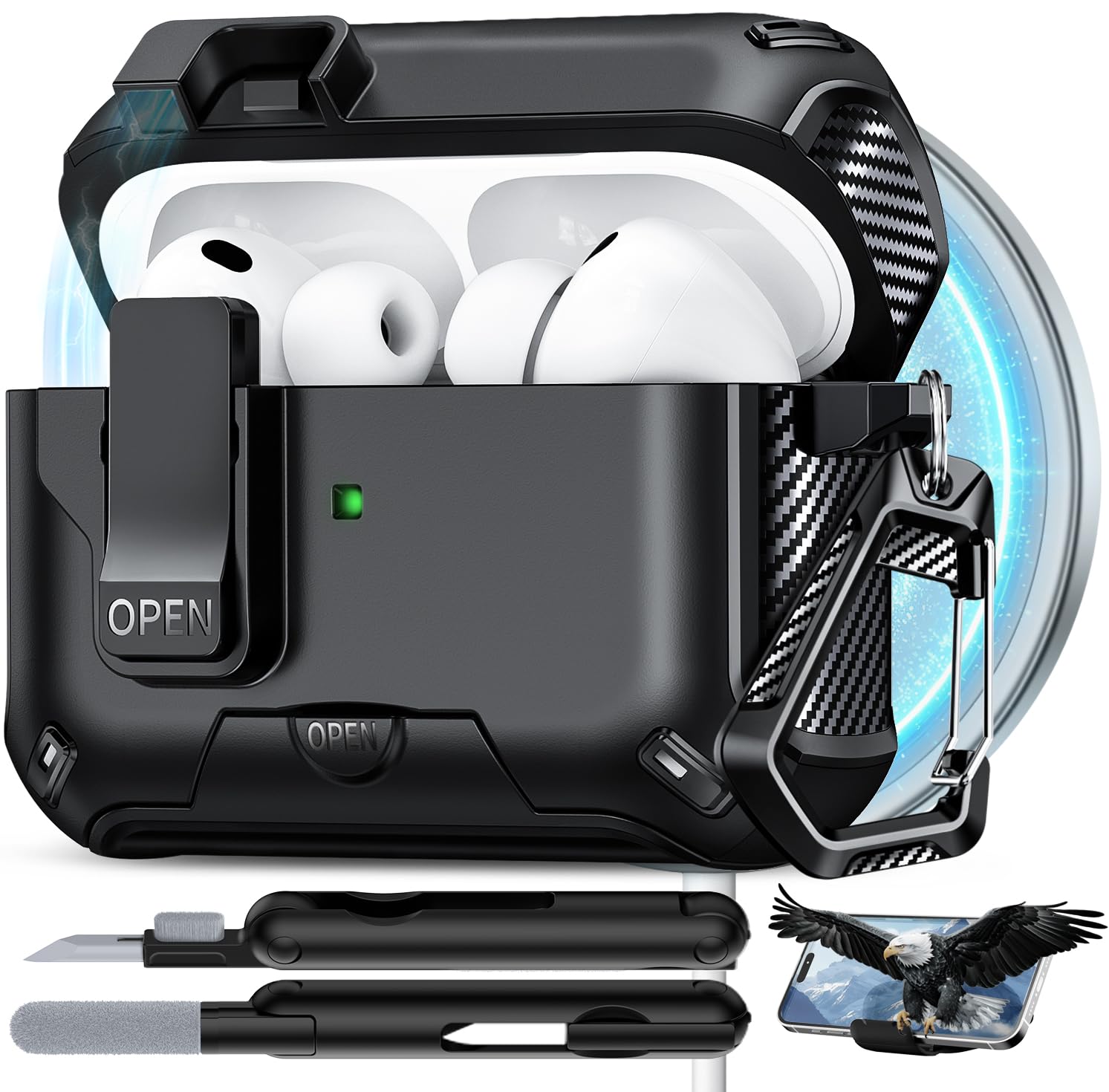 for AirPods Pro 3 Case with Lock (Black)