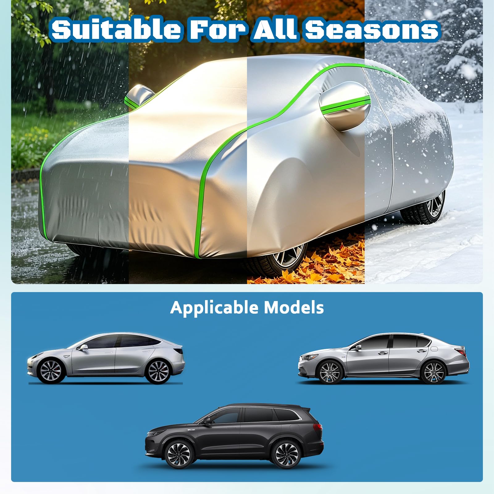 Copri Auto per Chery Omoda 5 Funda,Copertura Auto Resistente ad Acqua Polvere Neve Sole Freddo, Strisce Riflettenti Tutte Le Stagioni