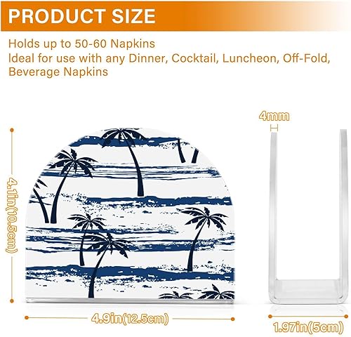 Miniatura 3 de Servilletero de palmeras azul marino, servilleteros para mesas | Servilleteros para cocina | Dispensador de servilletas para mesa de cena |