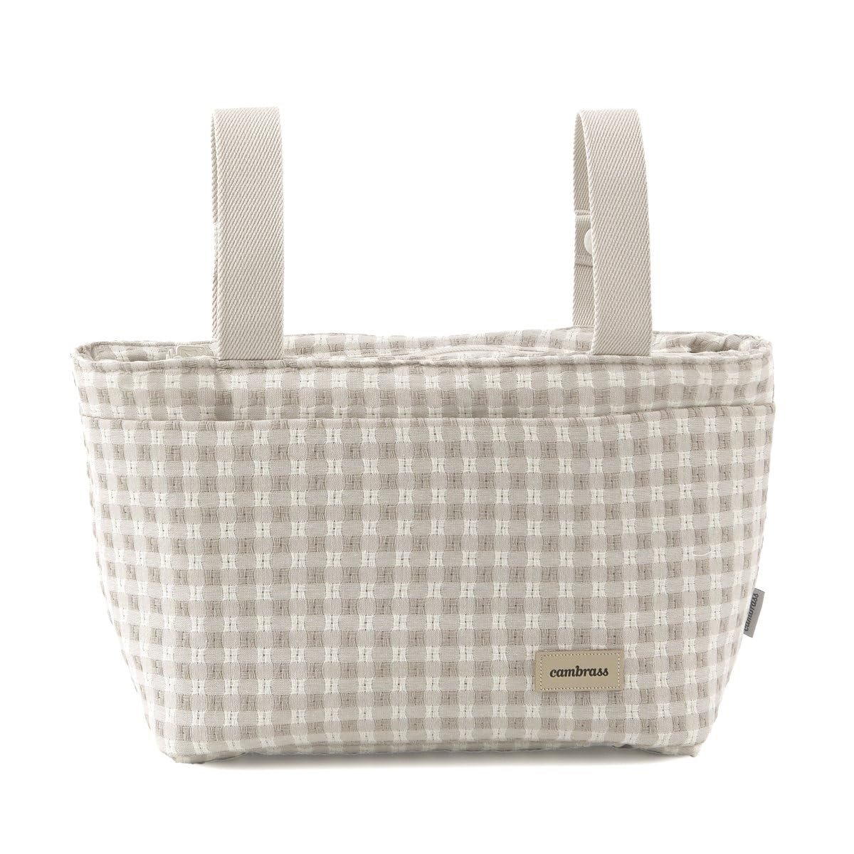 Cambrass - Bolso carro maternal para bebe - bolso de maternidad para carritos de bebe - organizador para pañales y otras cosas de bebe - Vicky Beige 13x38x20 Cm