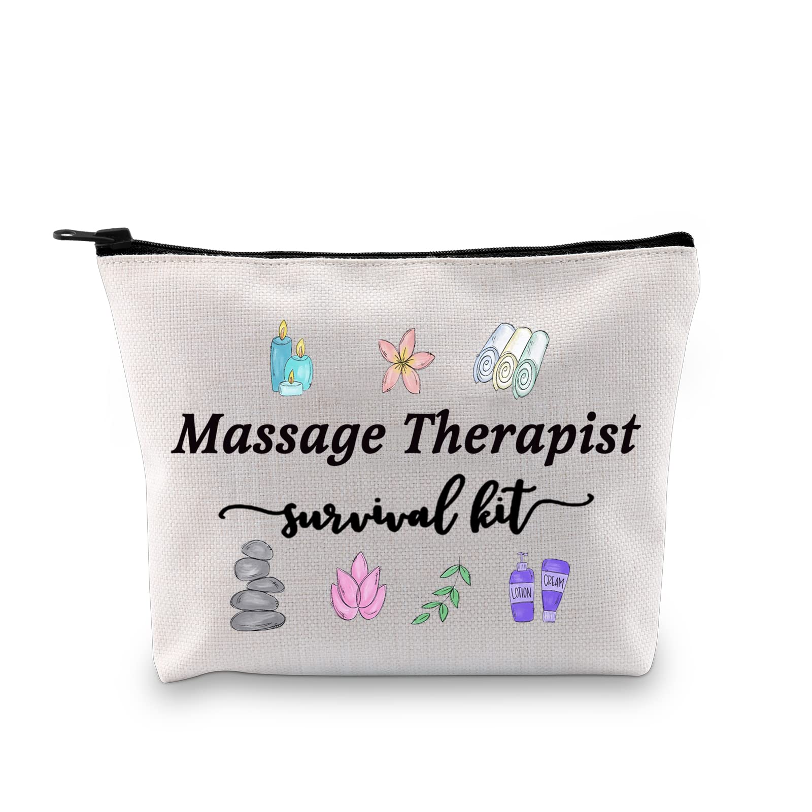 GJTIM Massage Therapy Graduation Gift Massage Therapist Survival Kit Zipper Pouch Makeup Bag (Survival Kit Massage Therapist bag)
