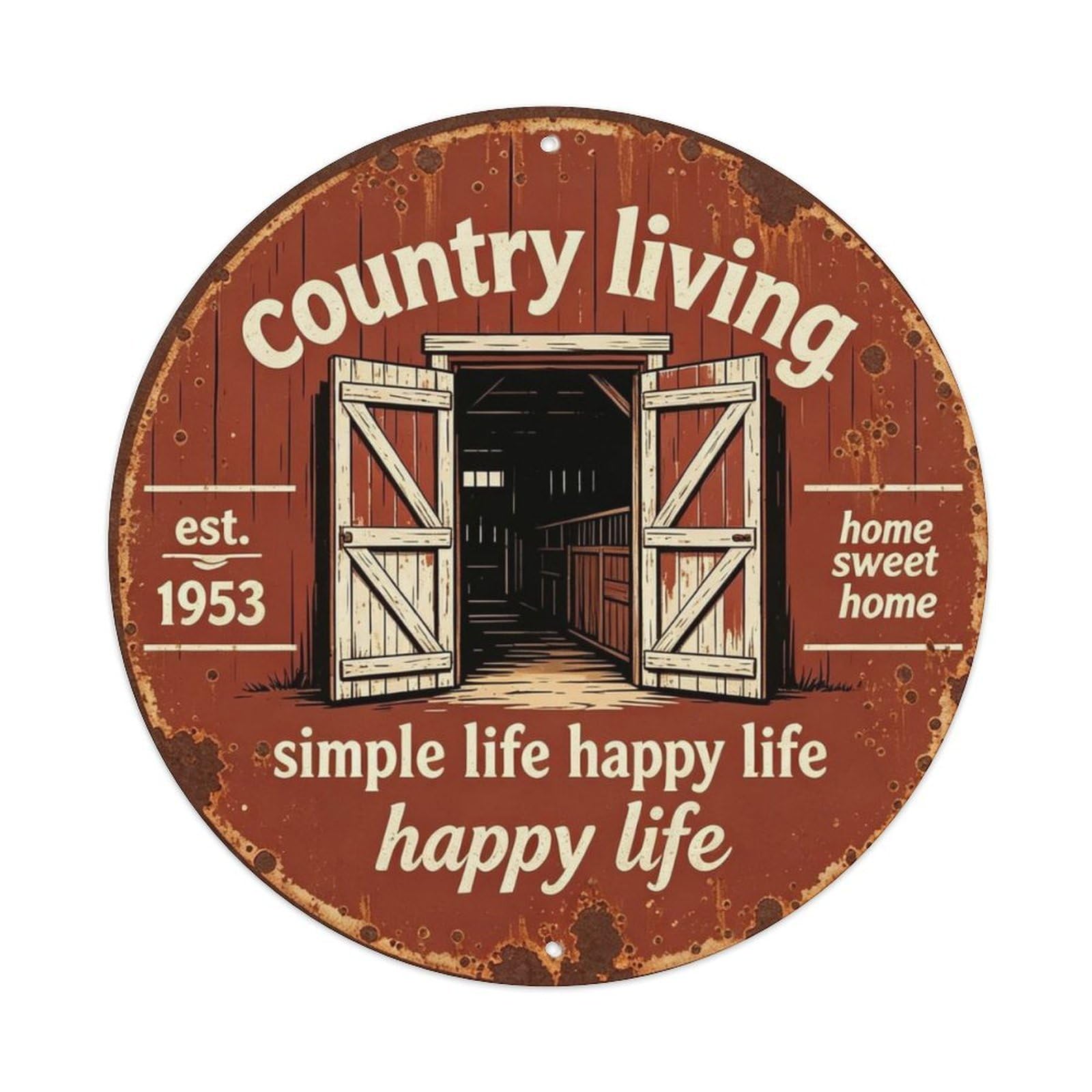 Simple Life Happy Life Metal Tin Sign Plaque