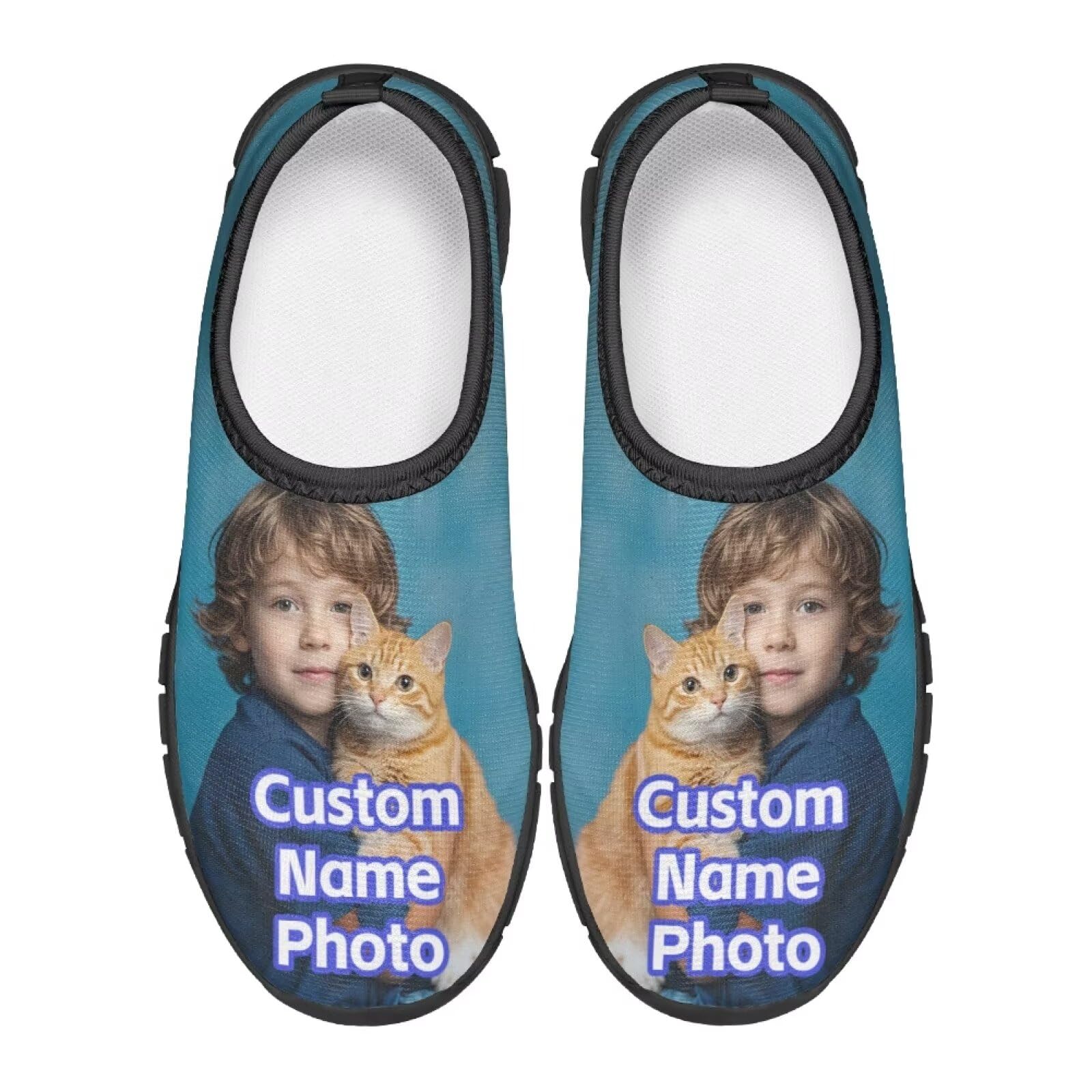 Cugasmaru Custom Shoes Kids Slip On Shoes Size 12.5 Personalized Shoes with Name Picture Photo Face Logo Text Custom Kids Running Shoes with Faces Customize Boys Tennis Shoes