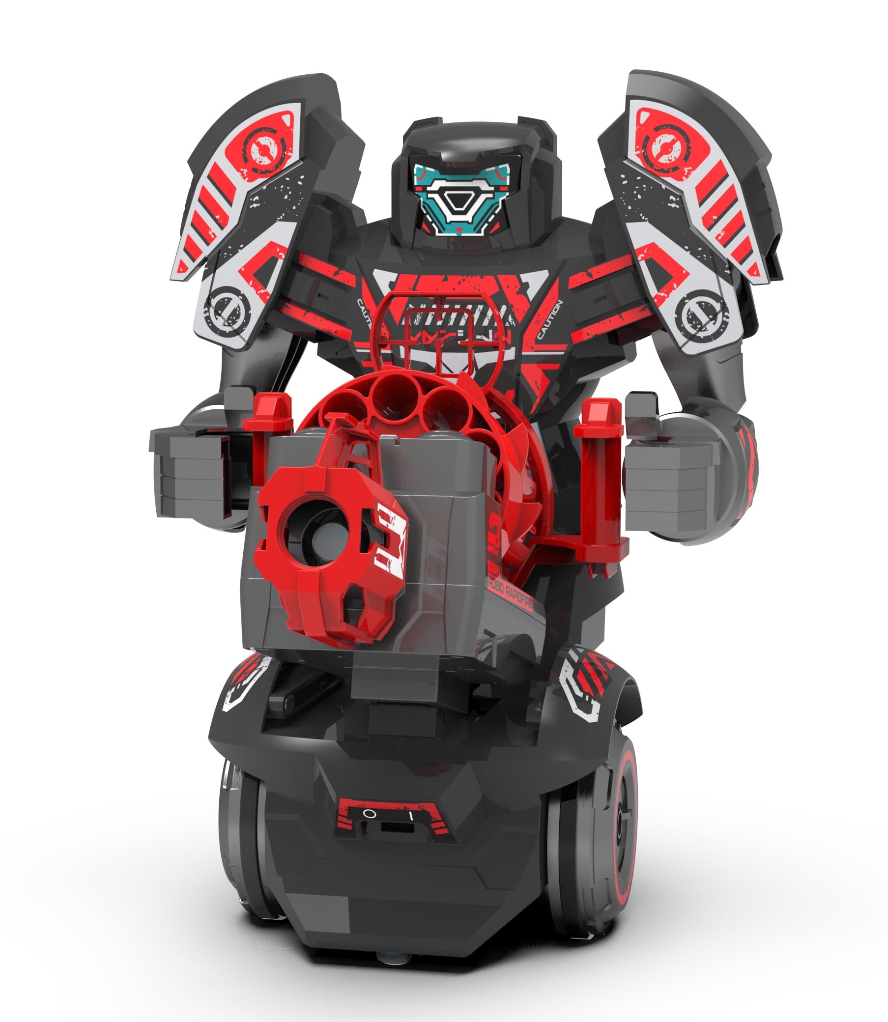 YCOO Robo Rapidfire, Robot con Luces led en la Cara y Efectos de Sonido, 2 Formas de Juego, dirigida y autónoma, dispara Dardos Desde el Mando, Funciona con Pilas, Bizak (62008528)