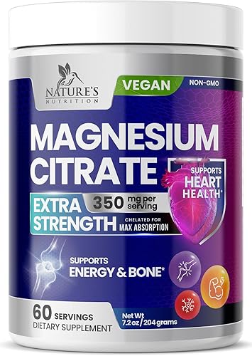 Suplemento de magnesio citrato vegano calma polvo de magnesio, mezcla de bebida de absorción de alta resistencia para apoyar la salud muscular