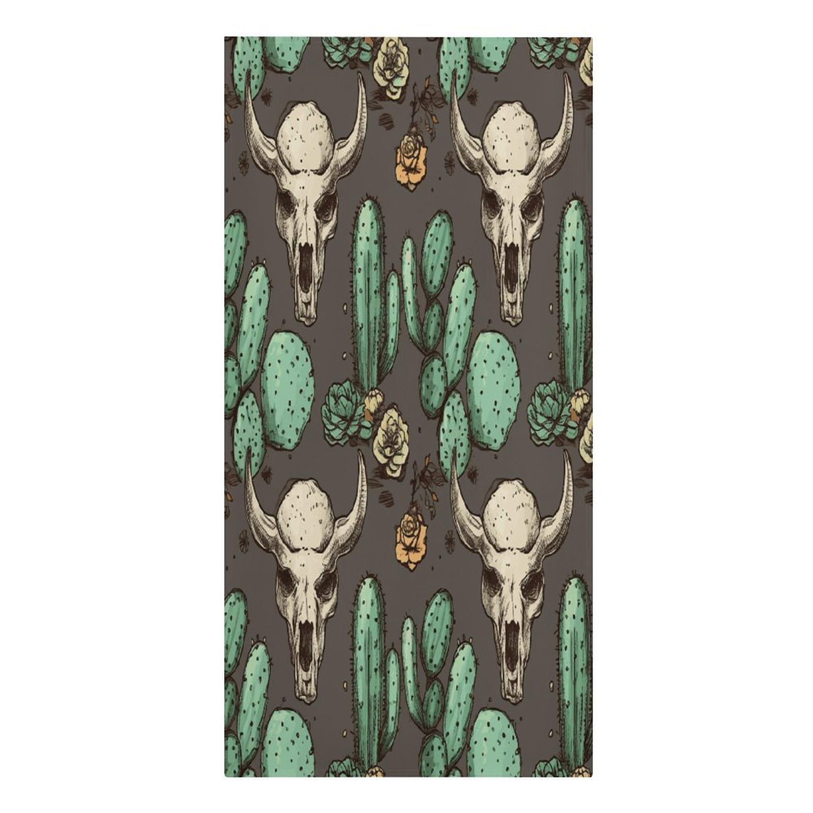 Adfgyerh Women's Style Skull Of Bull And Cute Cactus Microfiber Sand Free Towels Large Quick-Dry. Beach Towel For Swimming Pool Camping Beach .Beach Accessories， They Are Essential Accessories For Adults, And Men, Va