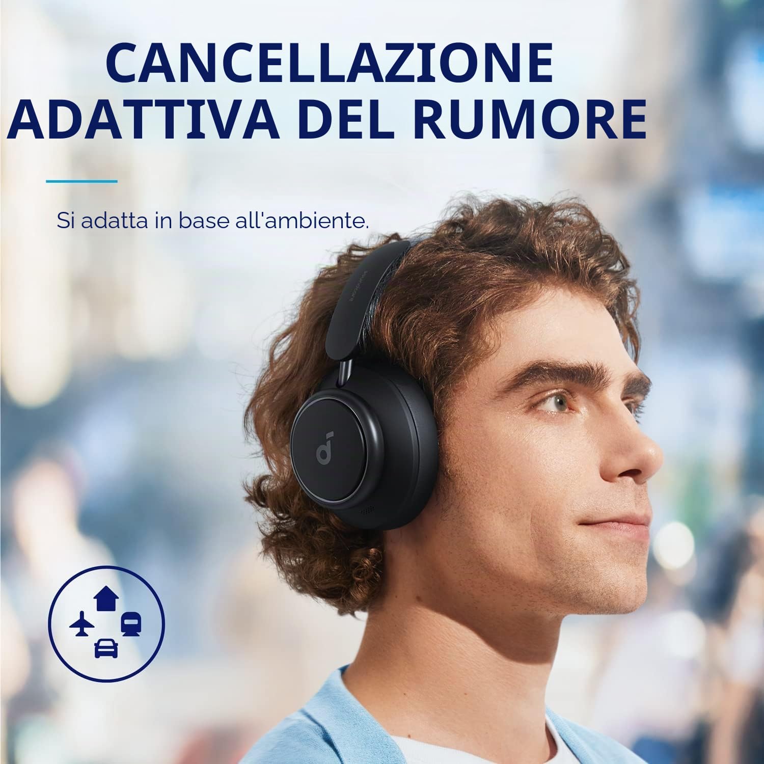Soundcore by Anker Space Q45 - Cuffie Bluetooth, con cancellazione attiva del rumore fino al 98%, 50 ore di riproduzione, audio LDAC Hi-Res, chiamate cristalline (ricondizionate)