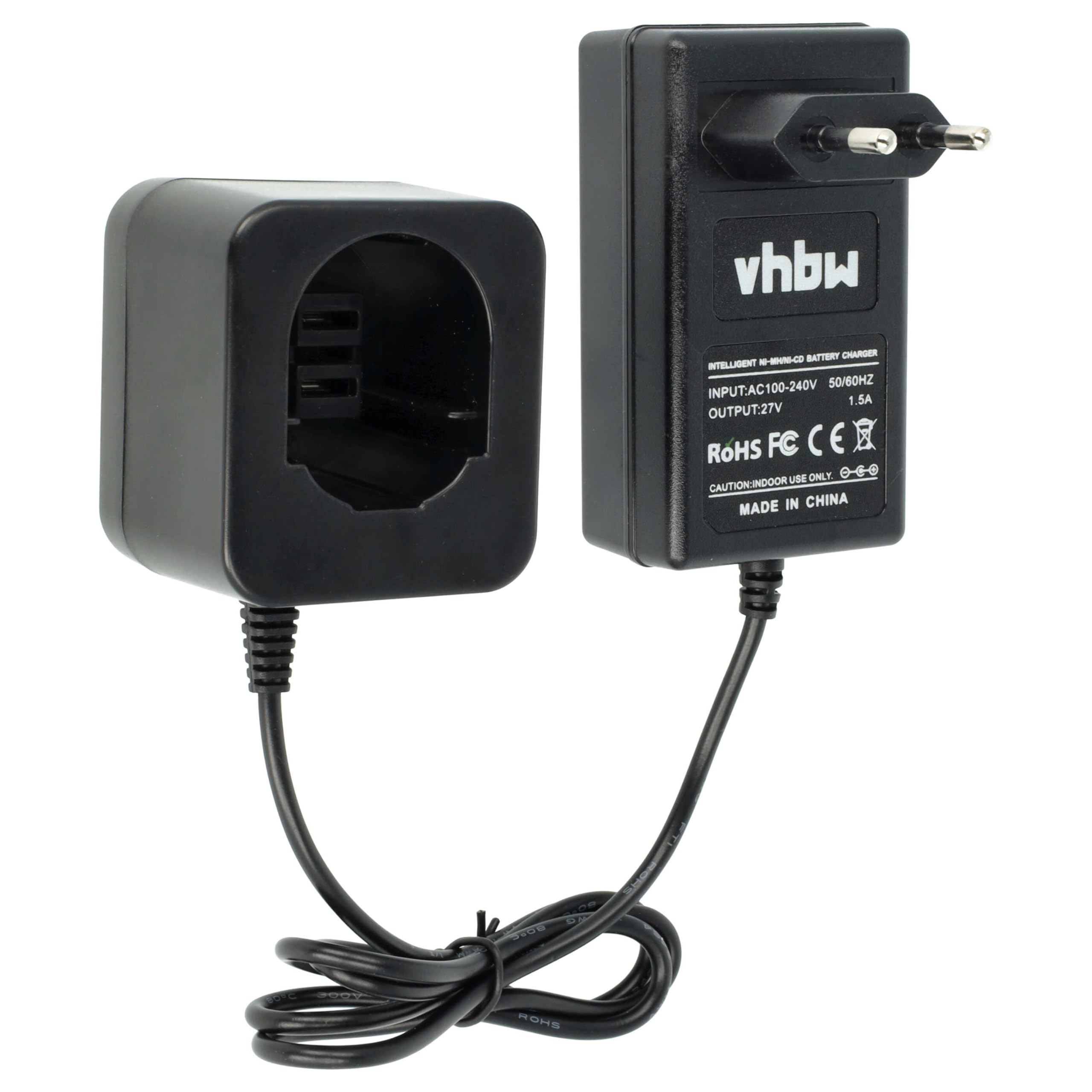 vhbw Chargeur Compatible avec Black & Decker HP231, HP131, HP131K-2, FSL96, HP9060, HP 131K-2, HM9600 Batteries Ni-CD, NiMH d'outils, 1,2V