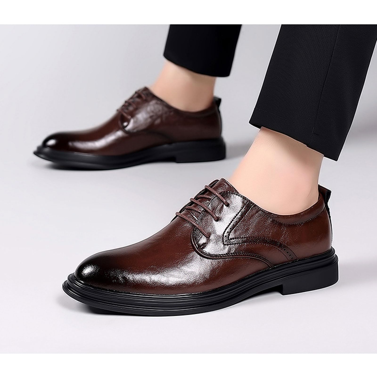 Scarpe Eleganti da Uomo Oxford da Lavoro con Lacci da Smoking Matrimonio Casual Derby