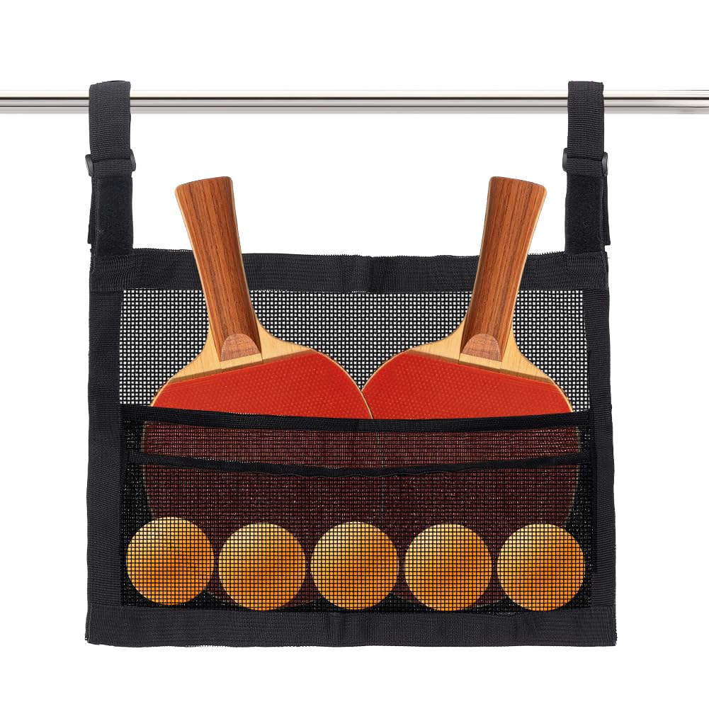 UNICRAFTALE 1pc Black Ping Pong Paddle Case Portable PVC Ping Pong Paddle Bag 37x38.8cm with Mesh Pockets for Table Tennis Training and Gear Storage