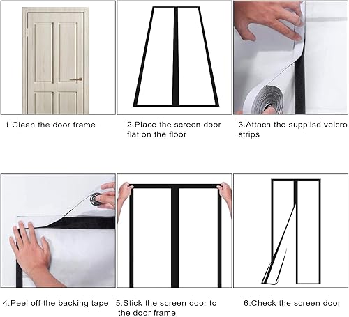 Miniatura 5 de Cortina de puerta con aislamiento transparente, cubierta magnética térmica para puerta, mosquitera de cierre automático, pantalla de privacidad