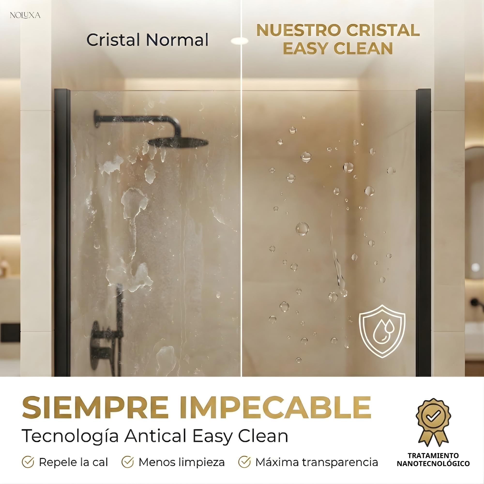 IMEX - Mampara Ducha Dos Puertas Negra Frontal 2 Fijas + 2 Correderas 145cm | Mampara de Cristal Reversible y Antical con Ancho Adaptable 141 a 146cm | Perfilería de Aluminio con 195cm de Altura