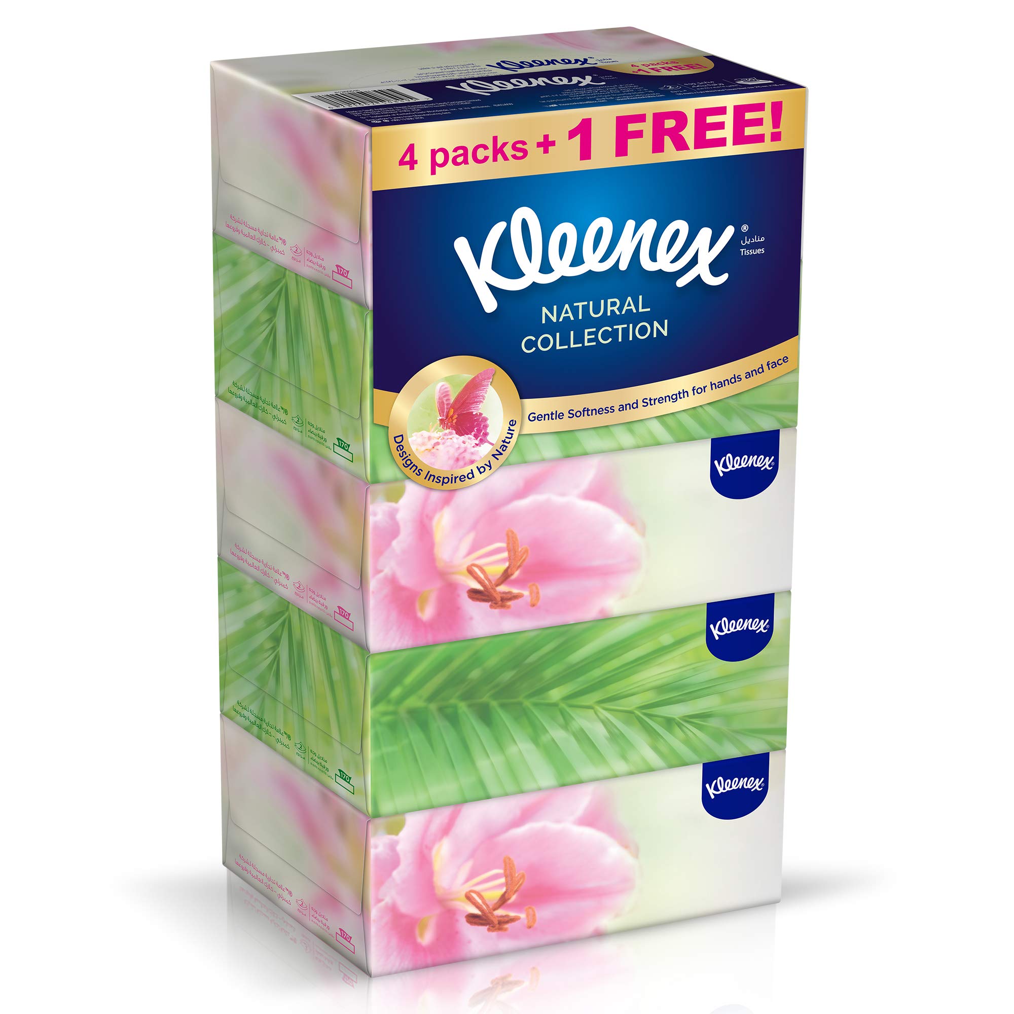 KleenexNatural Collections 2 Ply Facial Tissue - 170 Sheets x 5 Boxes