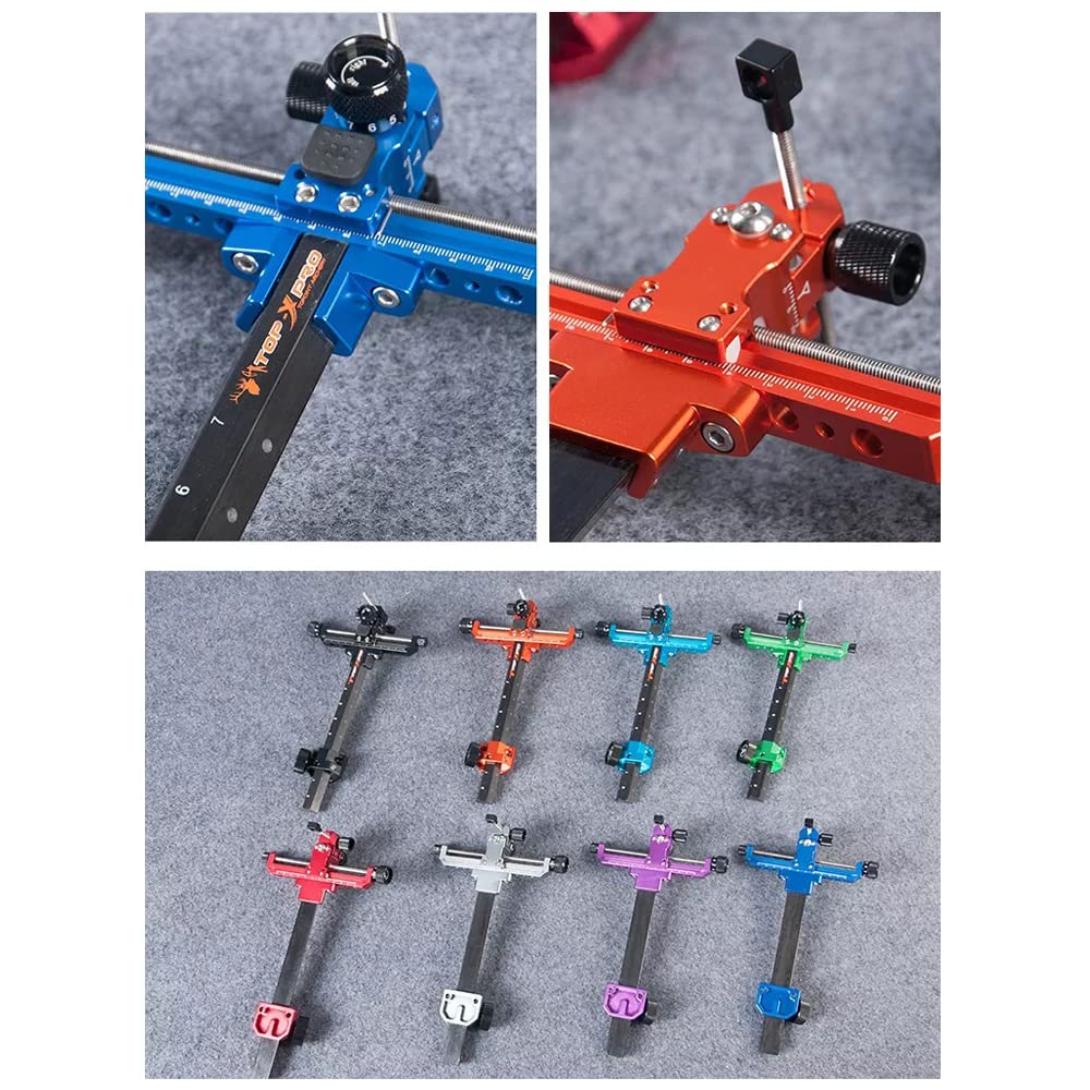SHARROW Viseur de Tir à l'Arc 9 Pouces Barre en Carbone Aluminium 1 Broches pour Arc Recourbé