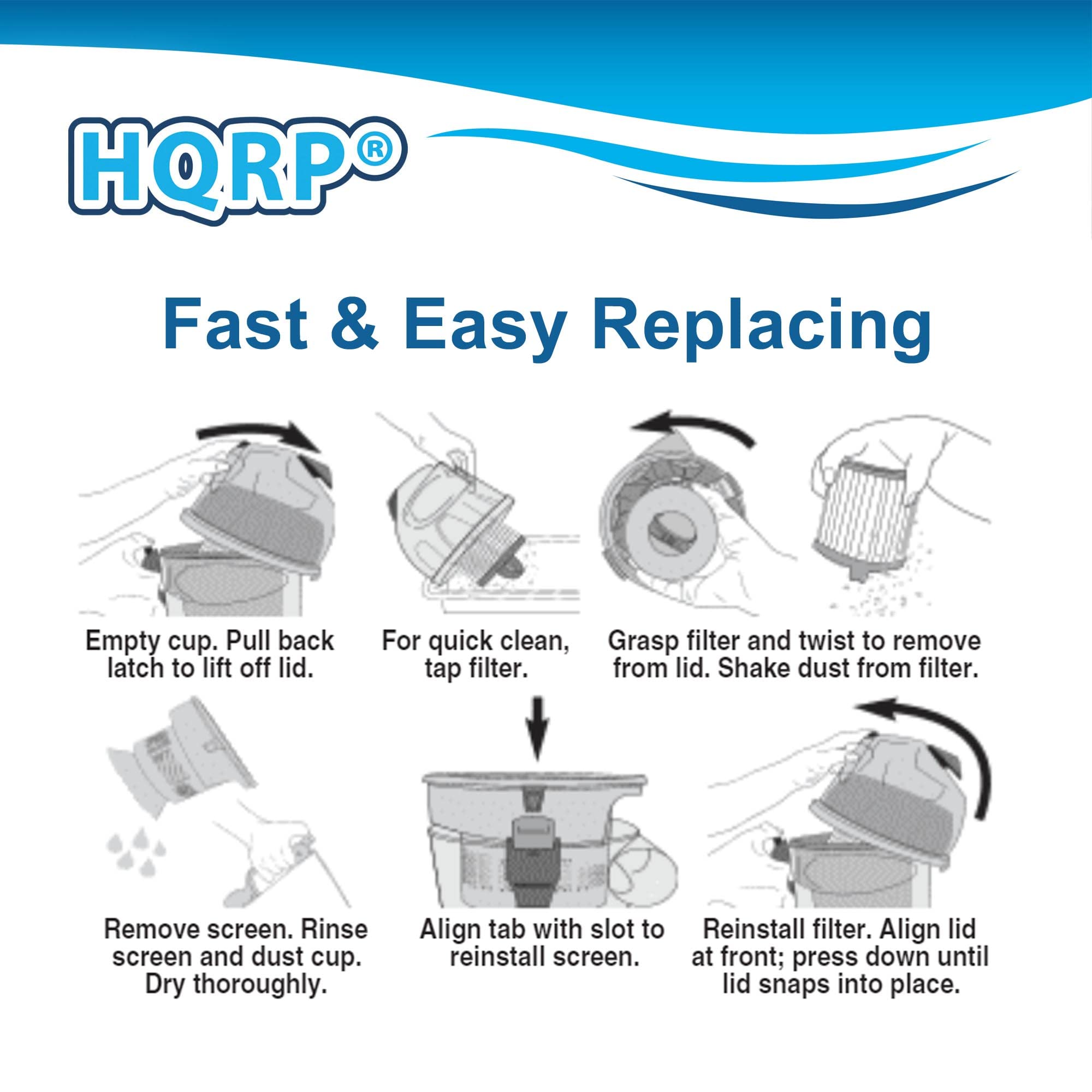 HQRP HEPA Filter For Eureka SuctionSeal & AirSpeed Vacuums - EF-6 Replacement