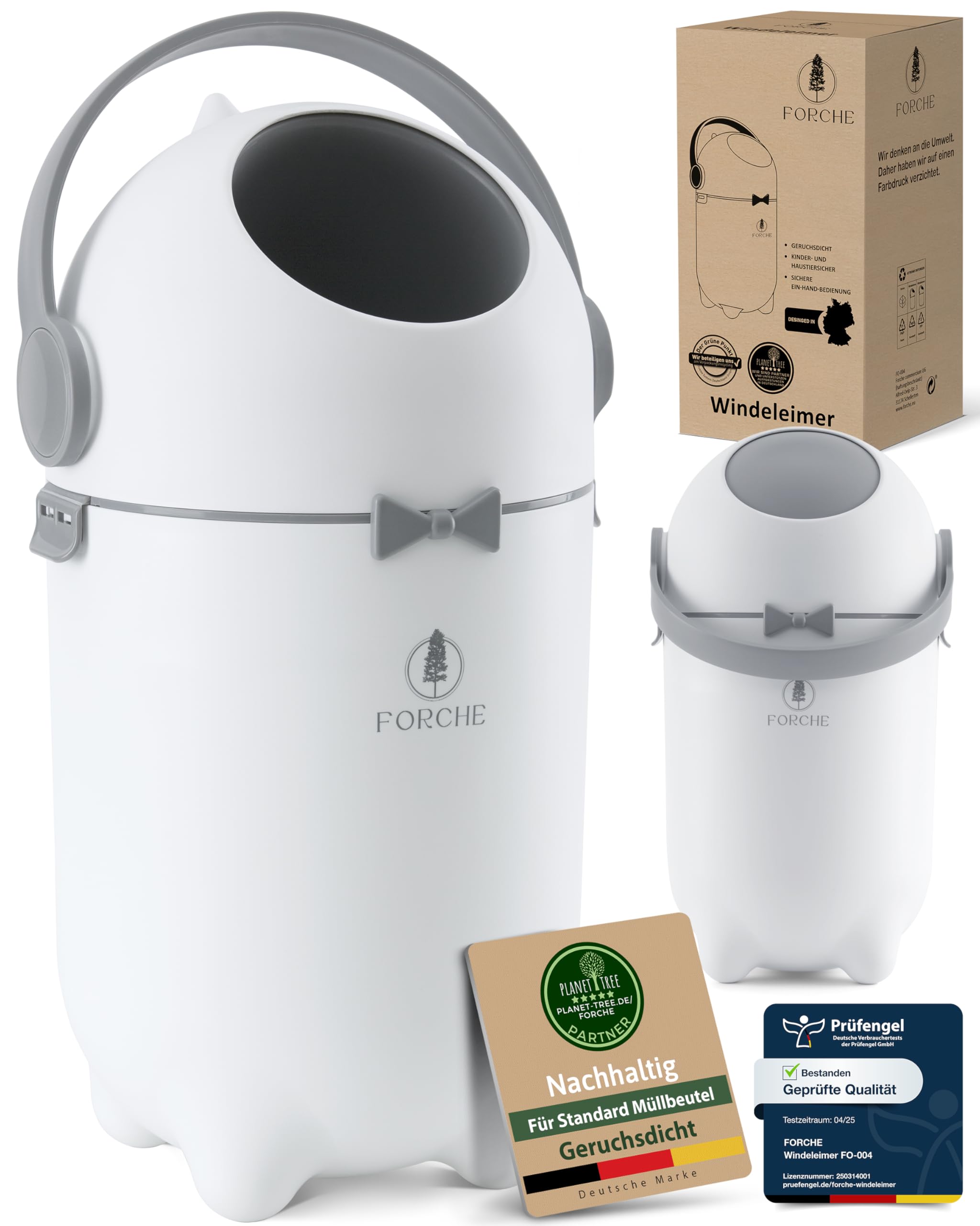 Forche® Windeleimer Baby Mülleimer Geruchsdicht Windelmülleimer ohne teure Nachfüllkassetten, perfekt für einen ganzen Tag,