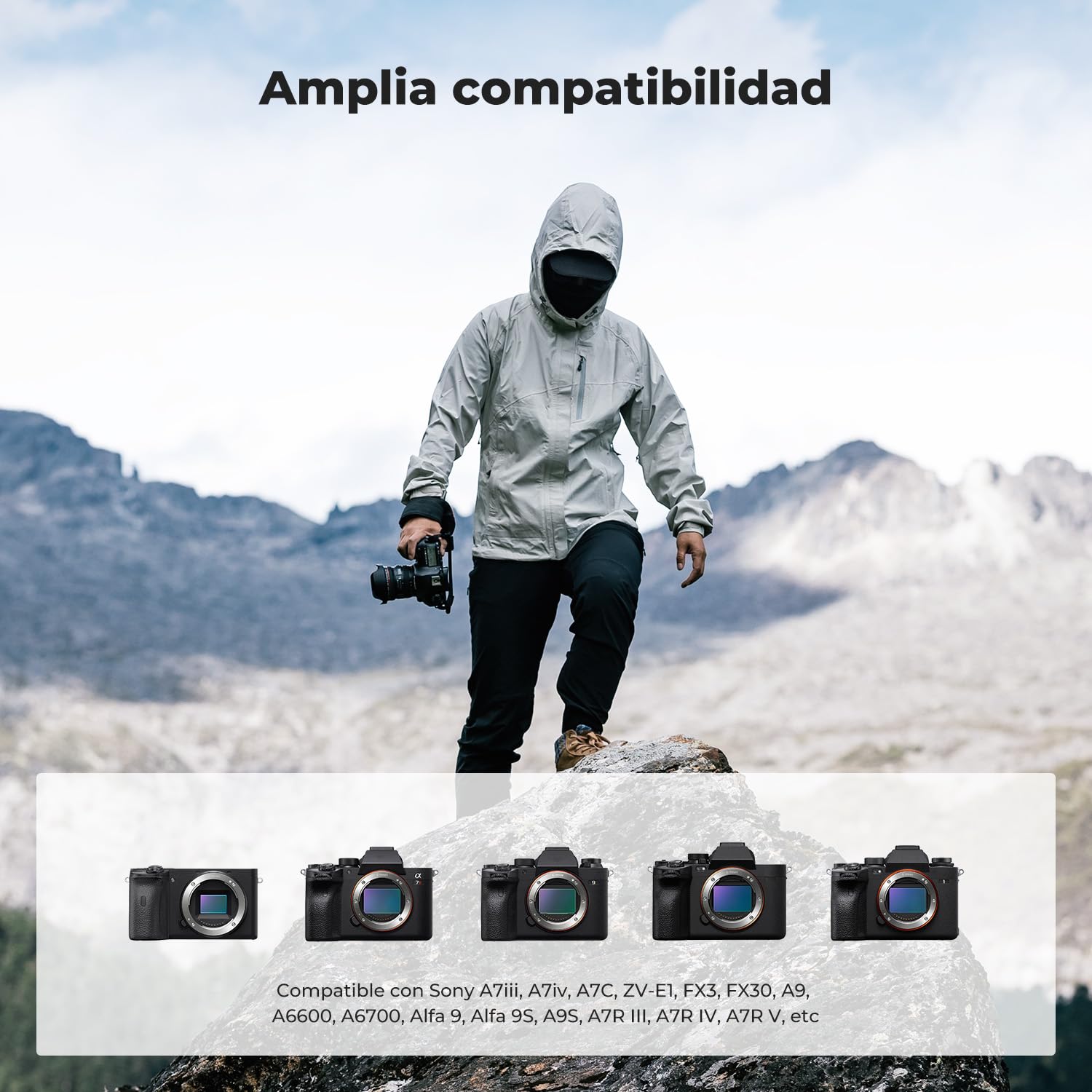 K&F Concept NP-FZ100 2 Pack 2280mAh Batería y Cargador Compatible con Cámara Sony Sony A7iii, A7iv, fx3, fx30, A6700, A7R, A9, A6600, A7Riii, A7Riv, A7R3, A7C, ZV-E1, ZV-E10ii, A7S3, A9R y más