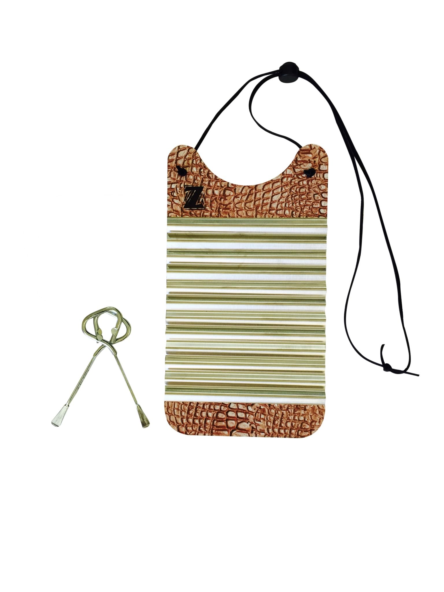 Mini Handmade Gator Zydeco Washboard Rubboard 6x11 Inches (Not Real Gator) - Image 2
