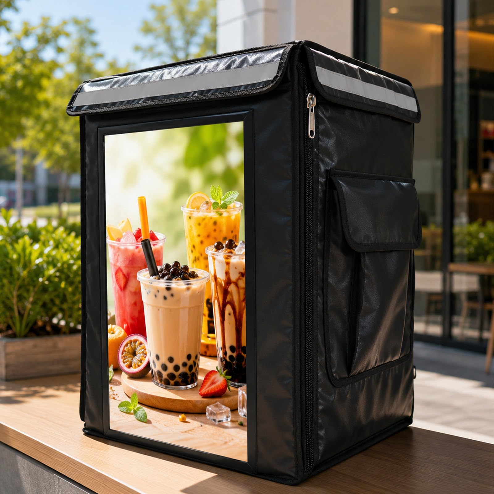 Zaino con Display Digitale, Ingressi Wi-Fi, USB e HDMI per Contenuti | Riproduzione MP4, JPEG e PNG con Chiavetta da 16 GB per Ristoranti, Gastronomie e Manifestazioni Commerciali Locali