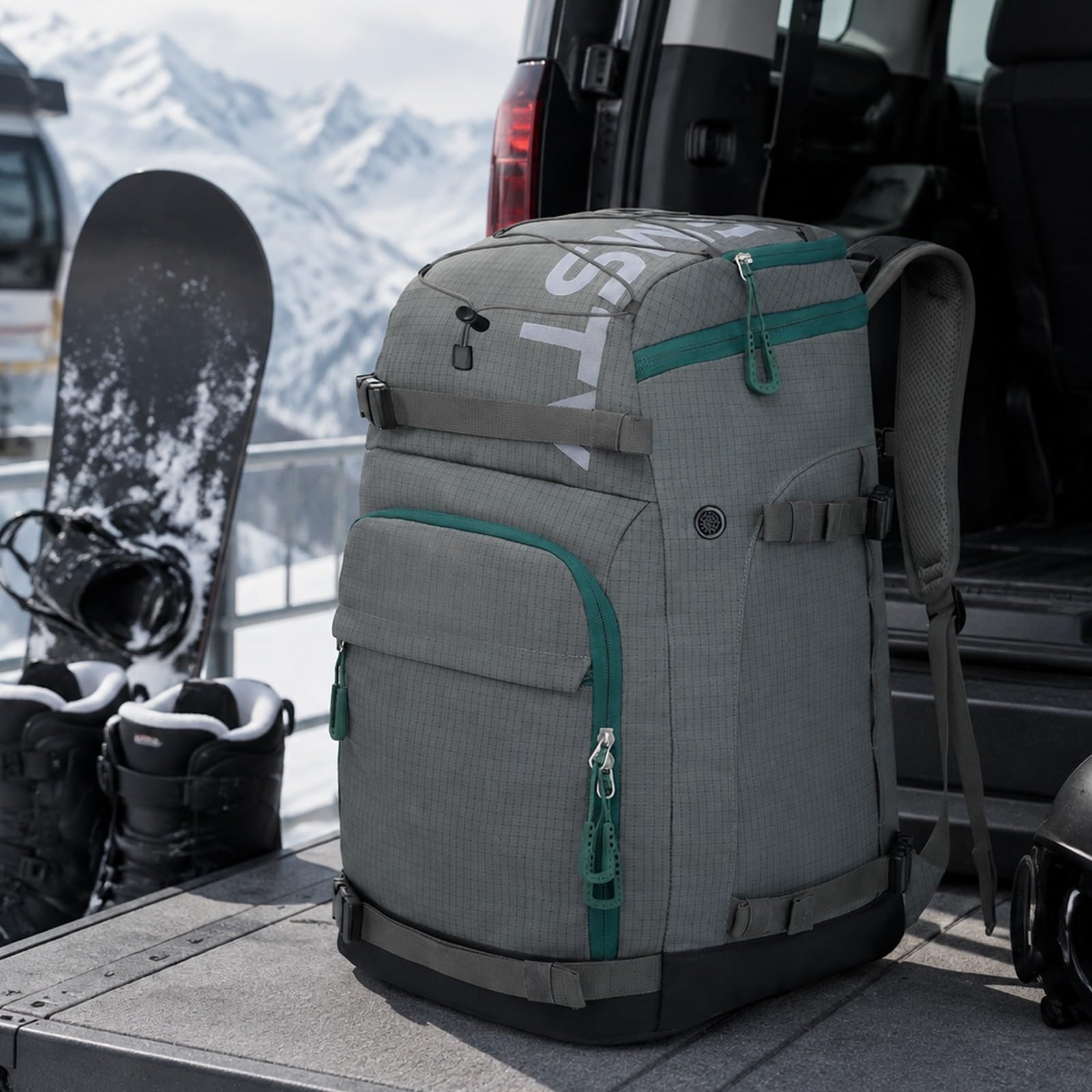 LOVIVER Zaino da Snowboard Ergonomico capacità di 55 Litri, Regolabile, Zaino da per Sport Invernali, Viaggi, Snowboarder