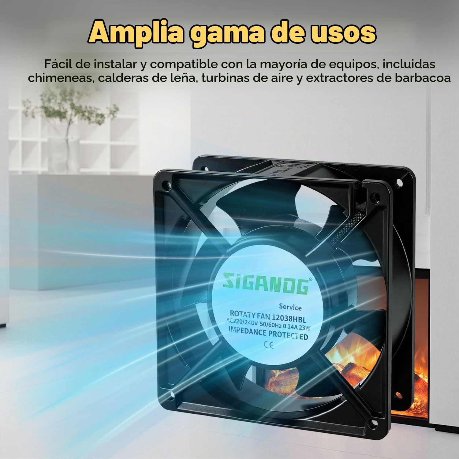 Ventilador fan axial 120x120x38 mm, Ventilador de estufa