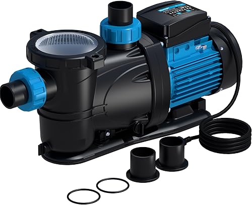 Bomba de piscina de 2.2 HP con temporizador, 6950 GPH sobre el suelo, temporizador de bomba de piscina 115 V, bombas de piscina enterradas de flujo