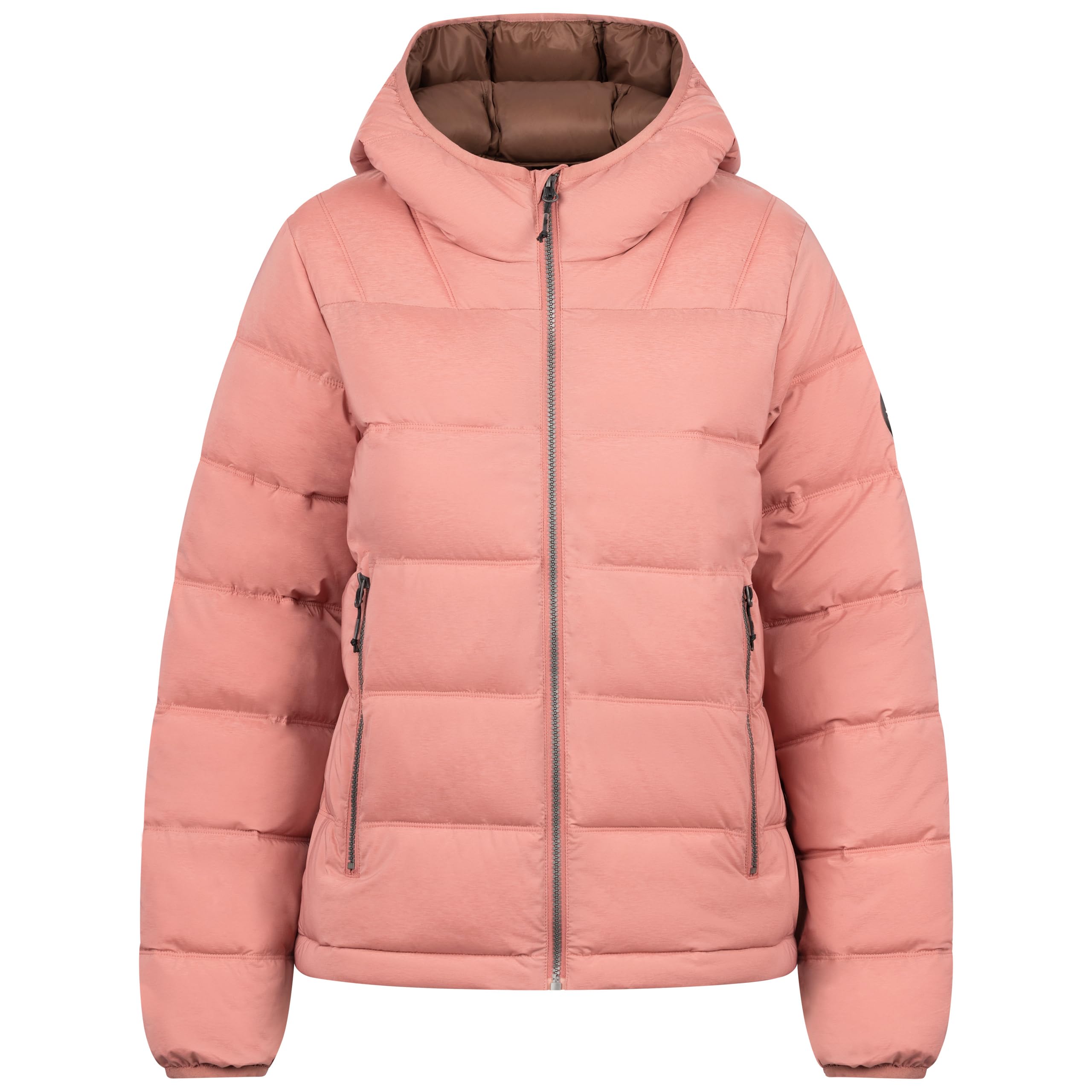 Trespass Women's Clay Casual Jacket Rollins - Textured Fabric, Padded, Stitched Baffles, Contrast Lining, Grown On Hood, 2 Zip Pockets, Binding On Cuffs & Hood, Sleeve Badge
