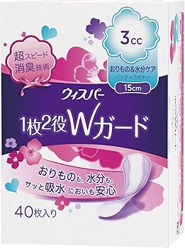 Amazon | ウィスパー 1枚2役Wガード 3cc 15cm 40枚 (パンティライナー Amazon | ウィスパー 1枚2役Wガード 3cc 15cm 40枚 (パンティライナー