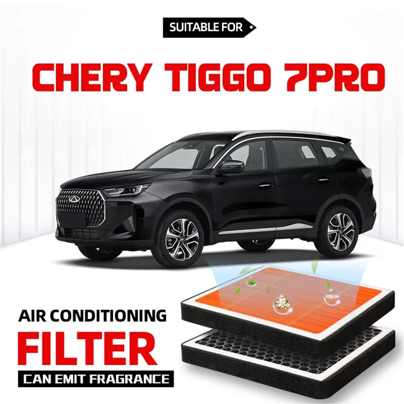 Adatto per Chery Tiggo 7Pro Filtro abitacolo Filtro aria Filtro aria condizionata a carbone attivo con fragranza per purificare l'auto Filtro aria cabina