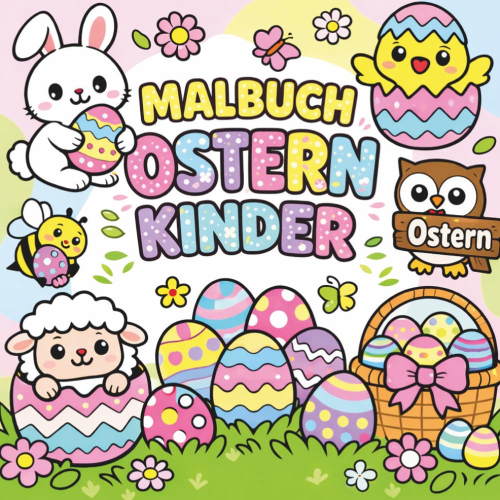 Ostern Malbuch Für Kinder Ab 3 Jahren: Ostermalbuch für Kinder mit einfachen süßen Motiven | Malbuch Ostern Kinder | Schönes Ostergeschenk für Kinder 3 Jahre