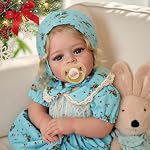 JIZHI Lifelike Reborn Baby Dolls - 18 Inch Realistic-Newborn Baby Dolls Blond Girl Handmade Real Life Baby Dolls with Clothes for Kids Age 3+