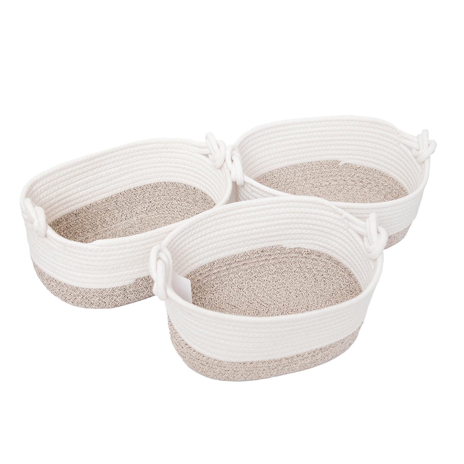 GYASVWU Cotton Rope Baskets for Storage, Woven Basket for Organizing, Decorative Storage Baskets with Handle, Shelf Baskets for Organizing, Toy