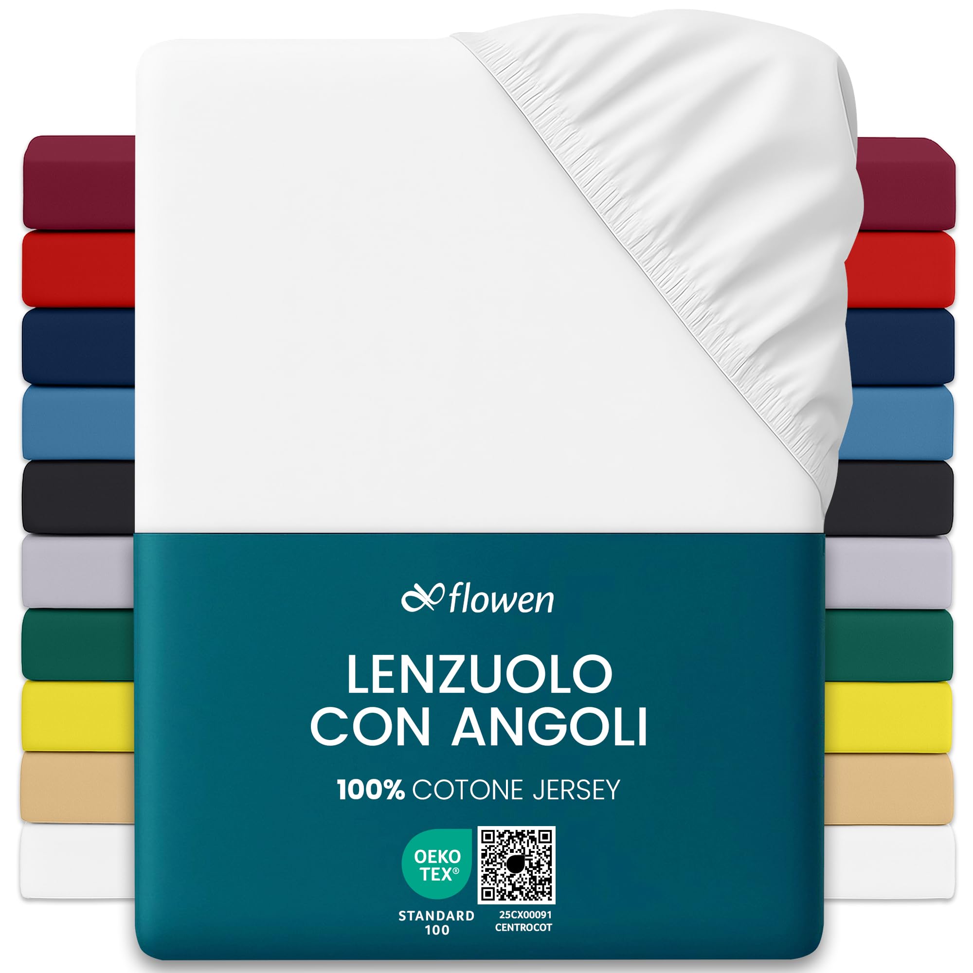 Lenzuola con Angoli Letto Singolo 90x190 cm Bianco in 100% Puro Cotone per Materasso fino a 30cm Tessuto Anti-Acaro e Traspirante di Alta Qualità Morbido Durevole e Lavabile in Lavatrice