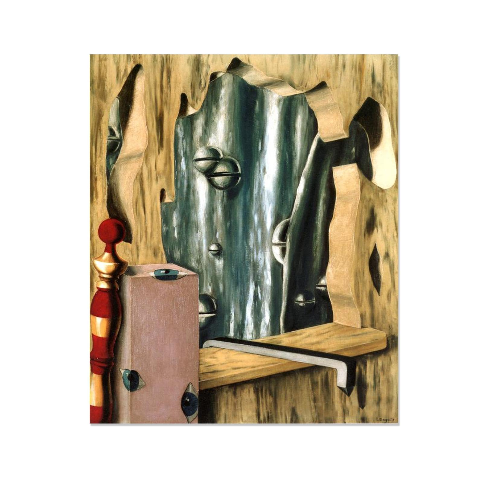 HAOYISGiclee Canvas Prints Wall Art,Ren é Magrite Le Gouffre argenté,Famous Oil Paintings Reproduction,Modern Classic Abstract Artwork,for Living Room Home50x65cm(19x26in) Frameless