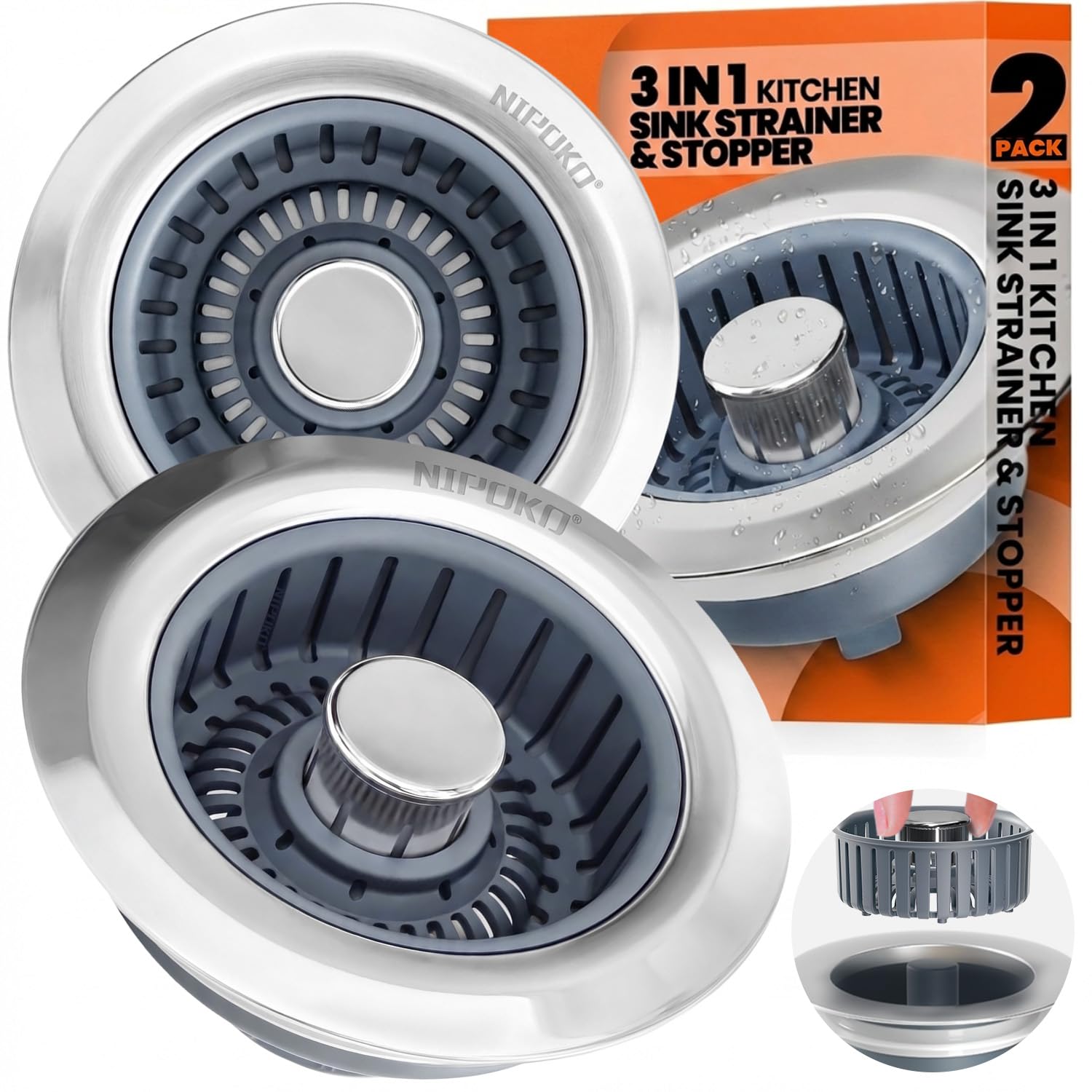 Nipoko 2 Pack Sink Drain Strainer - kitchen fixtures | Mubboo