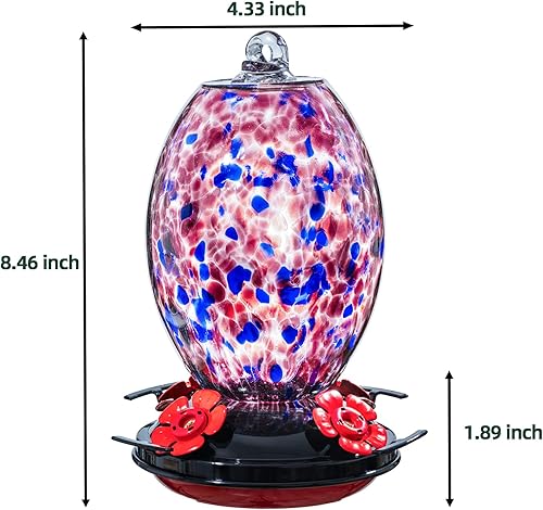 Miniatura 4 de Muse Garden Comederos de colibrí para colgar al aire libre, comedero de colibrí de vidrio soplado, regalos de colibrí para mamá, decoración de