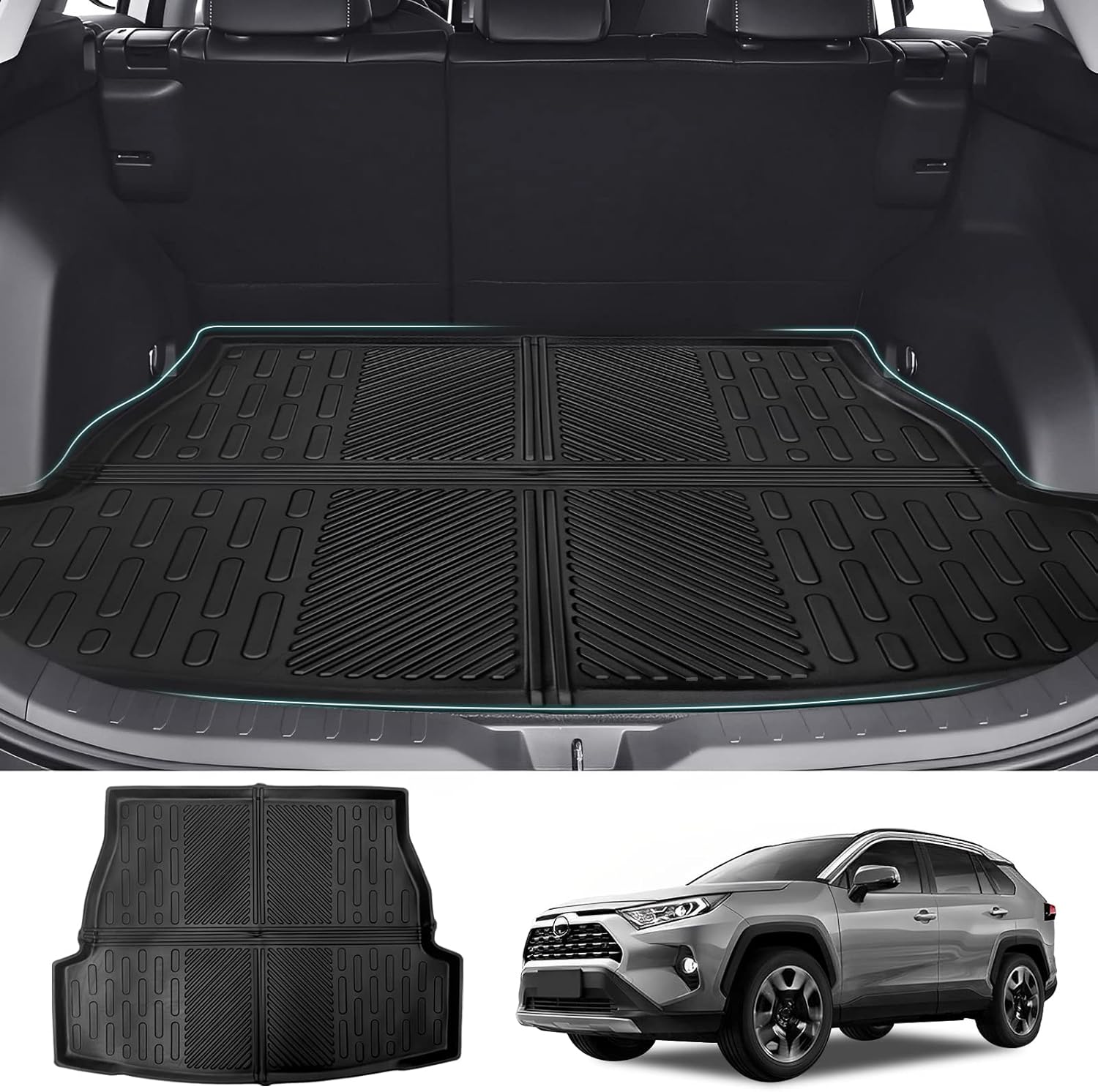 Utiiy Cargo Liner Fit for 20192023 Toyota RAV4 Cargo Mat