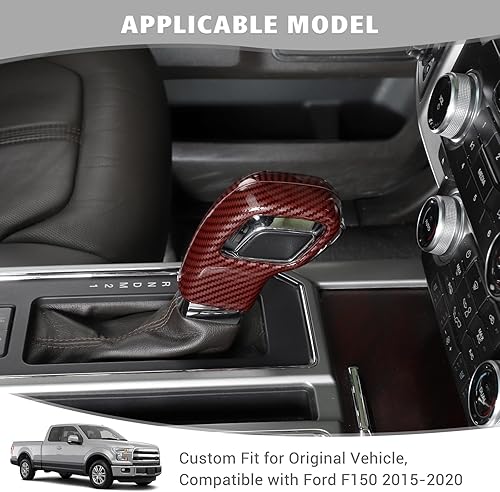 Miniatura 9 de Jimen Compatible con Ford F150 2015-2020, accesorios interiores de la perilla de la palanca de cambios (negro)