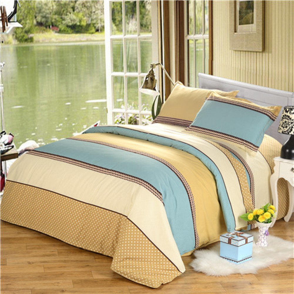 Drap plat en coton lit simple 150x230cm pour chambre d'étudiant modèle C