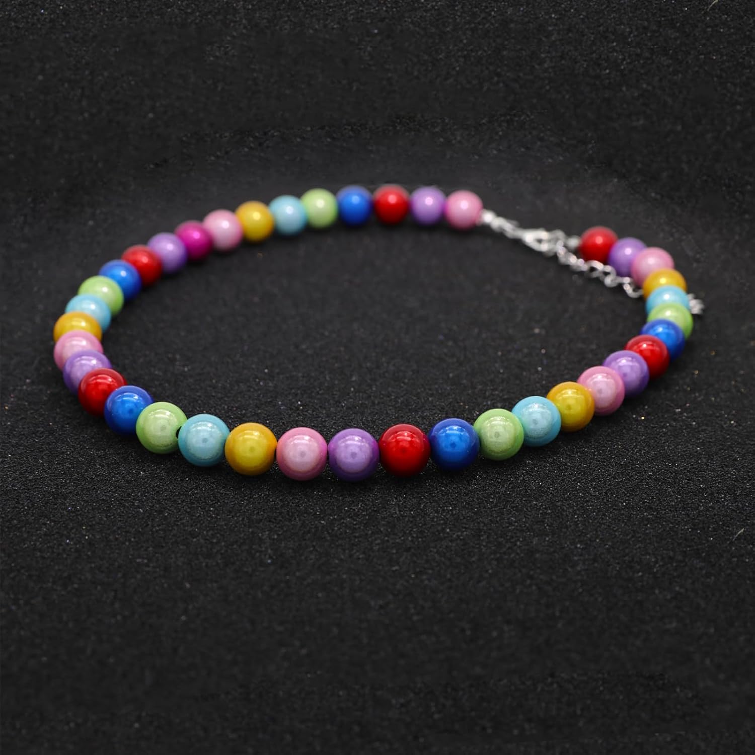 Long Simulated 10mm AAA Pearl Strand Necklace for Women Multicolor Pearl Choker Necklace 1920s Pearl Statement Necklace Costume Jewelry
