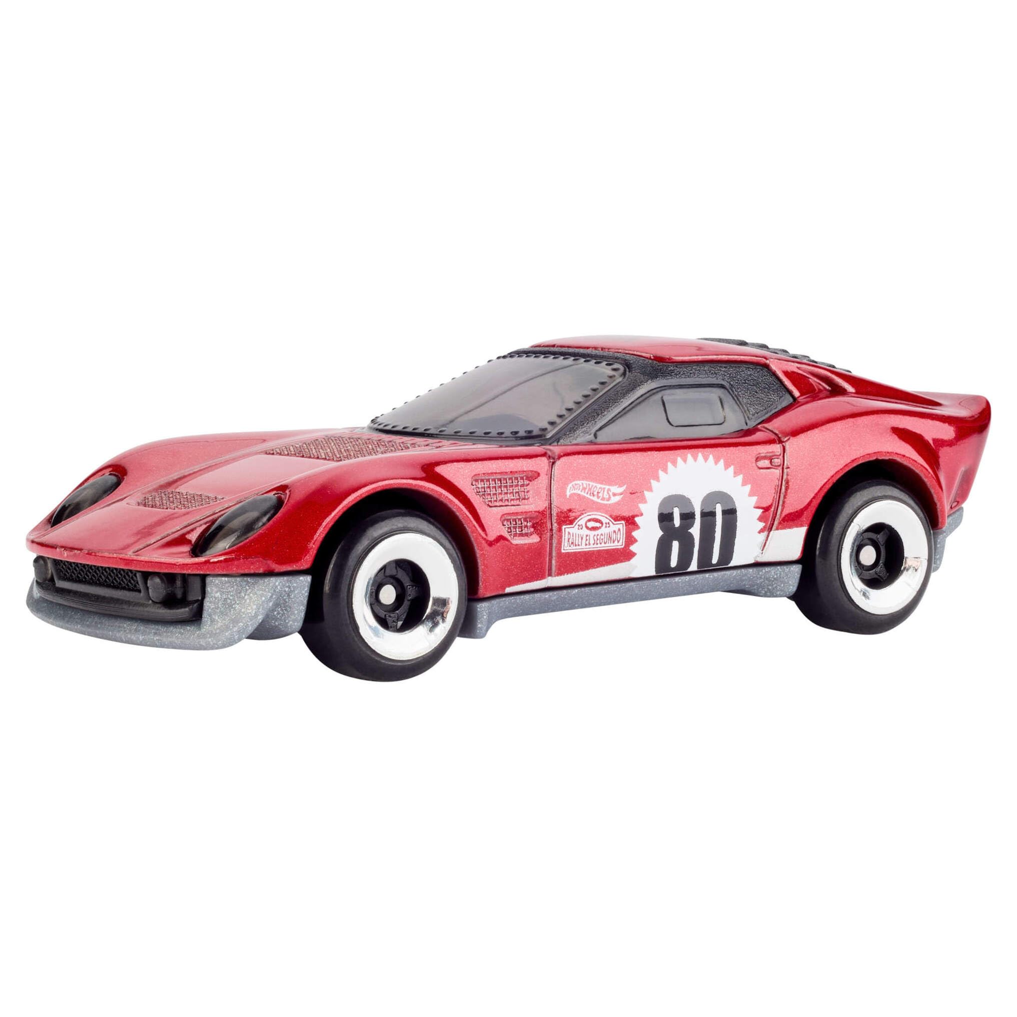Hot Wheels Mattel 80 aniversario Pack de 5 coches, conjunto de 5 vehículos de juguete a escala 1:64 con embalaje y decoración de coleccionista, JGK08